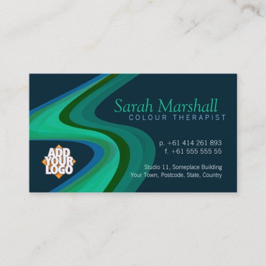 Kleurtherapie groen/blauw met Logo Visitekaartje (Voorkant)