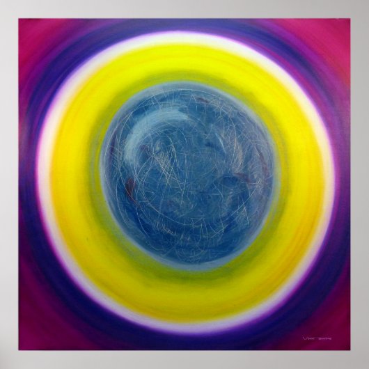 Kleurtherapie Verwarmend Mandala Fine Art Poster (Voorkant)