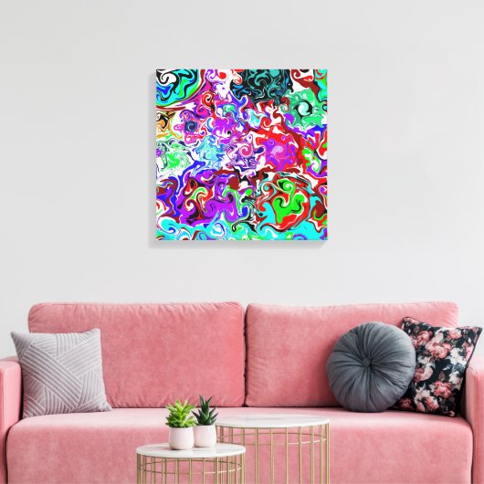 Kleurtherapie Vloeibare kunstcirkels Canvas Afdruk (Insitu (Woonkamer))