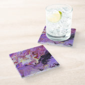 Kleurtoon acrylverf, abstract. glazen onderzetter (Schuin)