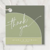 Kleurtoon bruiloft Hartelijk dank Groene ID901 Bedankjes Labels (Voorkant)