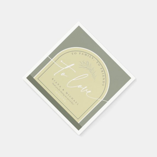 Kleurtoon Eucalyptus Wedding to Love Grn ID901 Servet (Hoek)