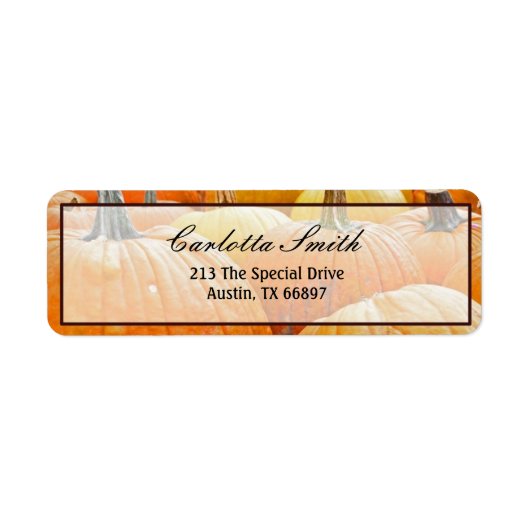 Kleurtoon van pompoenen etiket (Voorkant)