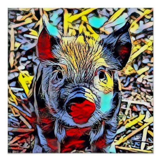 kleurtrap - piglet poster (Voorkant)