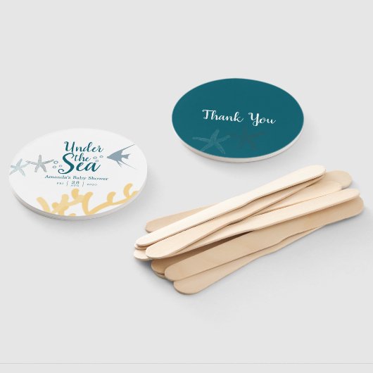 Kleurtrend onder Baby shower met thema Zee Ocean Handwaaier (Niet-gemonteerd)