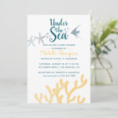 Kleurtrend onder Baby shower met thema Zee Ocean Kaart (Staand voorkant)