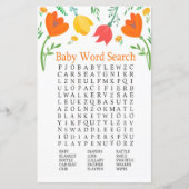 Kleurtulpen Baby shower Word Zoekspel (Voorkant)