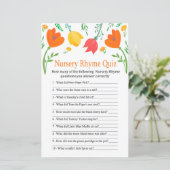 Kleurtulpen Nursery Rhyme Quiz baby shower game (Staand voorkant)