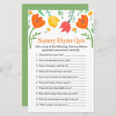 Kleurtulpen Nursery Rhyme Quiz baby shower game (Voorkant / Achterkant)