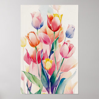 Kleurtulpen Poster