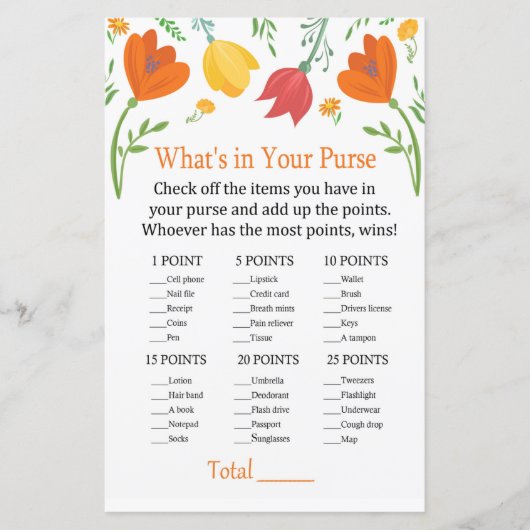 Kleurtulpen Wat zit er in je handtas? (Voorkant)