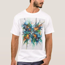 Kleuruitbarsting Abstracte Kunst Katoenen T-shirt