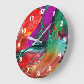 Kleuruitbarsting Abstracte Kunst Wandklok (Hoek)