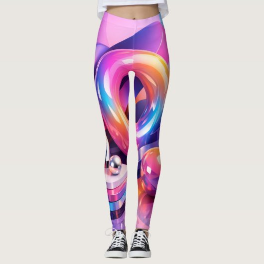 Kleuruitbarsting Abstracte Leggings (Voorkant)