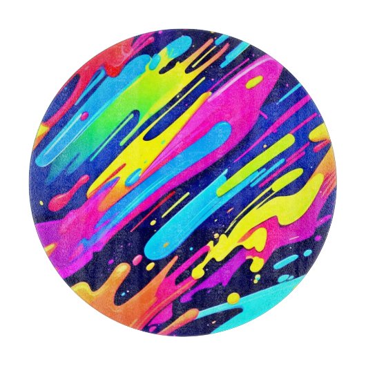 Kleuruitbarsting: Abstracte Stroom Snijplank (Voorkant)