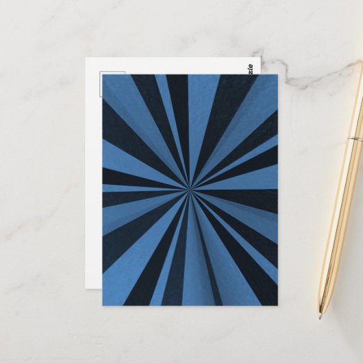 Kleuruitbarsting - Blauw Briefkaart (Voorkant / Achterkant in situ)