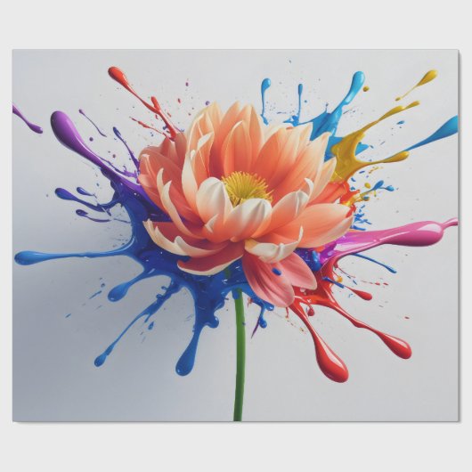 Kleuruitbarsting Bloemblad Cadeaupapier (Vlak)