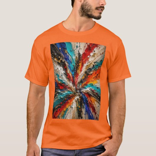 Kleuruitbarsting Explosie 3D T-shirt (Voorkant)
