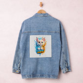 Kleuruitbarsting Kat – Levendige Verfspatten Spijk Denim Jacket (Hangar)