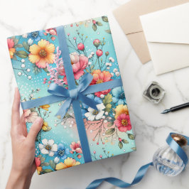 Kleuruitbarsting tuin cadeaupapier