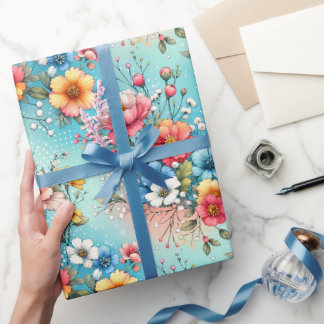 Kleuruitbarsting tuin cadeaupapier