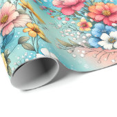 Kleuruitbarsting tuin cadeaupapier (Rol Hoek)