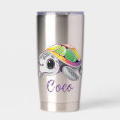 Kleuruitbarsting Zeeschildpad Geïsoleerde Drinkbeker (Voorkant)