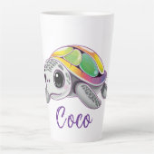 Kleuruitbarsting Zeeschildpad Latte Mok (Voorkant)