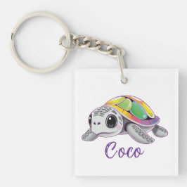 Kleuruitbarsting Zeeschildpad Sleutelhanger