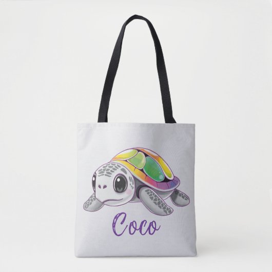 Kleuruitbarsting Zeeschildpad Tote Bag (Voorkant)