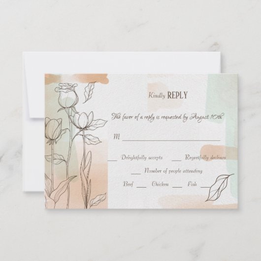 Kleuruitwas Bloemen RSVP-kaart RSVP Kaartje (Voorkant)