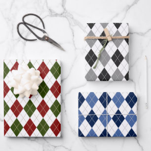 kleurvariatie van het argylpatroon inpakpapier vel