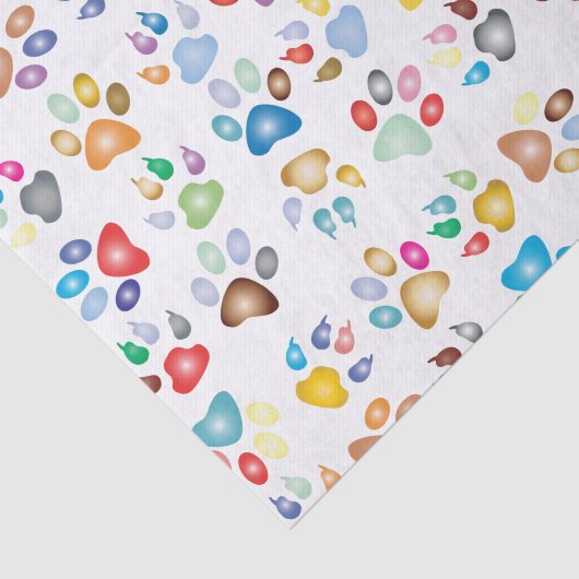 Kleurvee, hondenpatroon, regenboogkleuren tissuepapier (Detail)