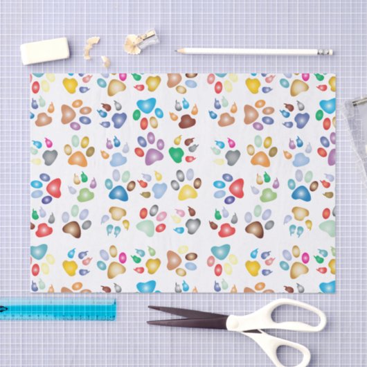 Kleurvee, hondenpatroon, regenboogkleuren tissuepapier (Craft)