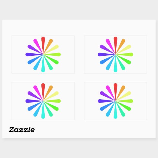 Kleurventilatorwiel Rechthoekige Sticker (Vel)