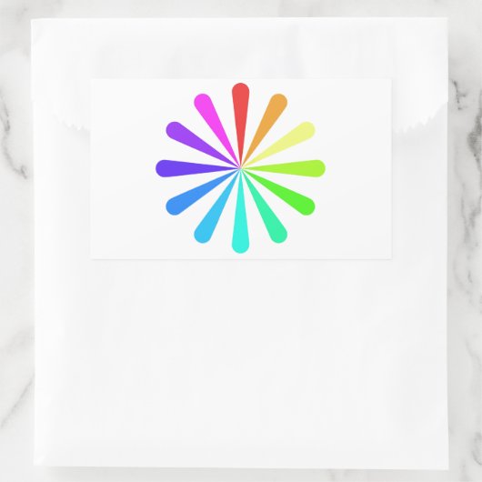 Kleurventilatorwiel Rechthoekige Sticker (Tas)