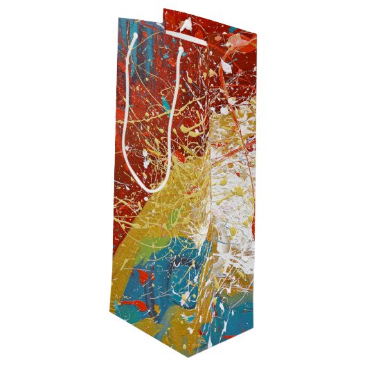 Kleurverf Abstract Wijn Cadeautas (Achterkant Gekanteld)