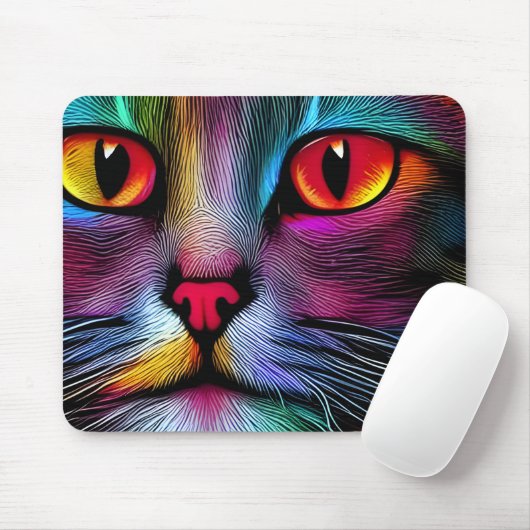 Kleurverf Cat Abstract Muismat (Met muis)