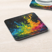 Kleurverf plastic bier onderzetter (Linkerzijde)