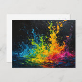 Kleurverf plastic briefkaart (Voorkant / Achterkant)