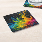 Kleurverf plastic kartonnen onderzetters (Schuin)