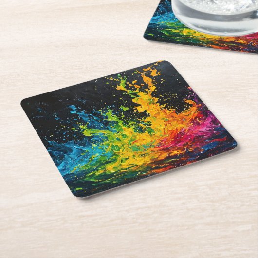 Kleurverf plastic kartonnen onderzetters (Schuin)