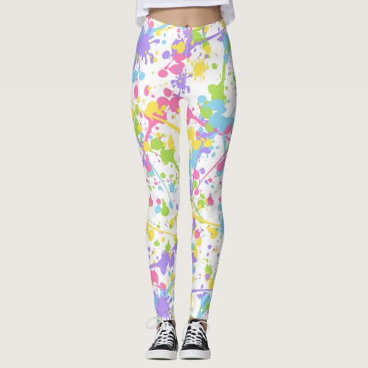 Kleurverf plastic leggings (Voorkant)