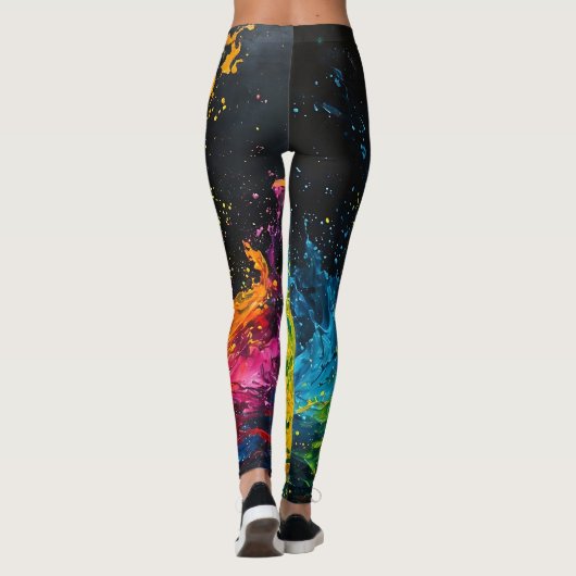 Kleurverf plastic leggings (Achterkant)