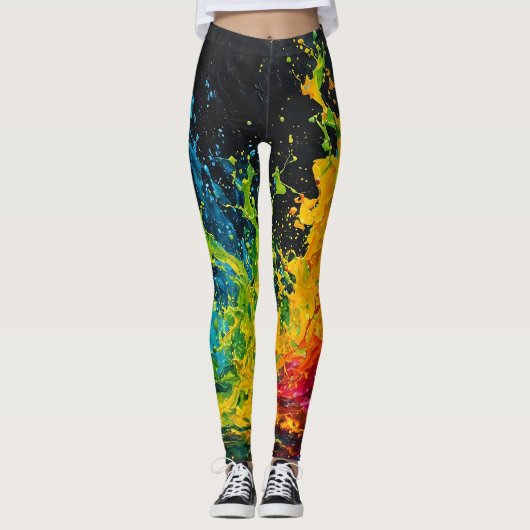 Kleurverf plastic leggings (Voorkant)