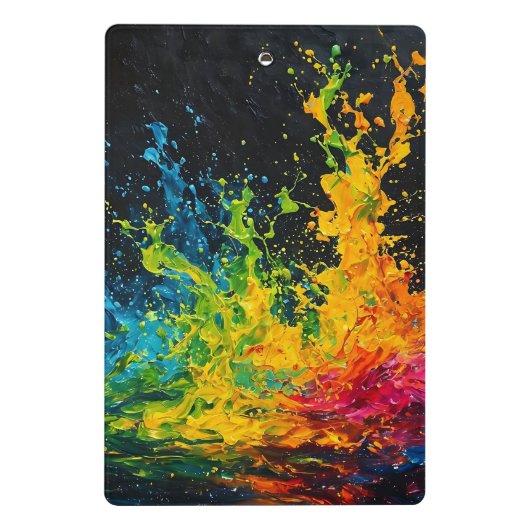 Kleurverf plastic mini klembord (Achterkant)