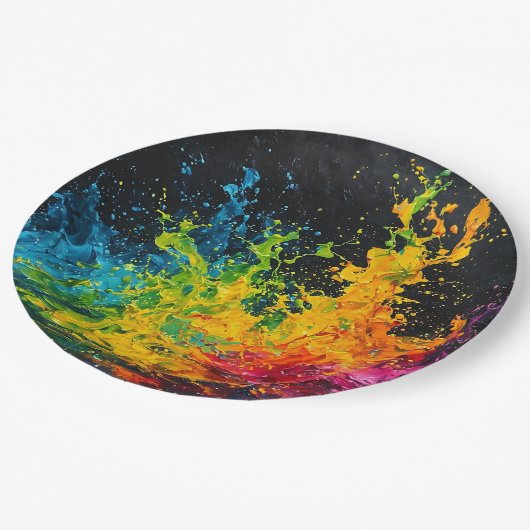 Kleurverf plastic papieren bordje (Gekanteld)