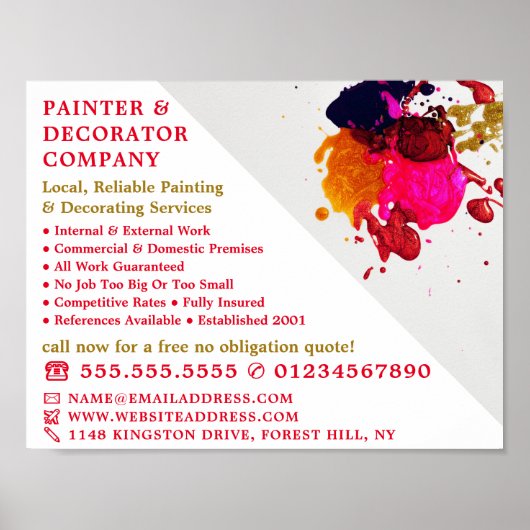 Kleurverf plastic, schilder en decorator poster (Voorkant)