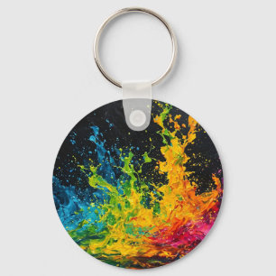 Kleurverf plastic sleutelhanger