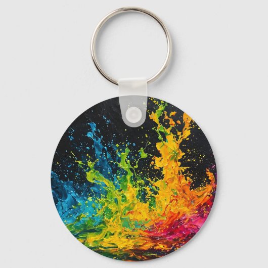 Kleurverf plastic sleutelhanger (Voorkant)